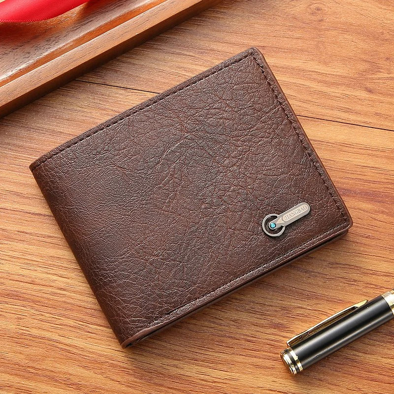 Men Short Bifold Faux Leather Masculina Billetera Credit ID Card Holder Wallet