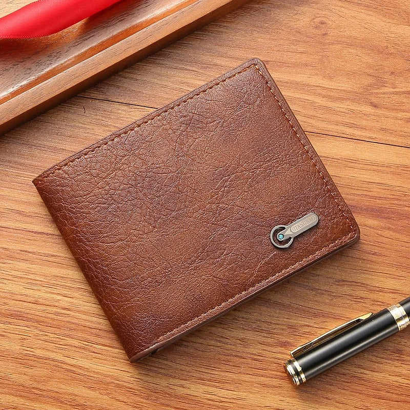 Men Short Bifold Faux Leather Masculina Billetera Credit ID Card Holder Wallet