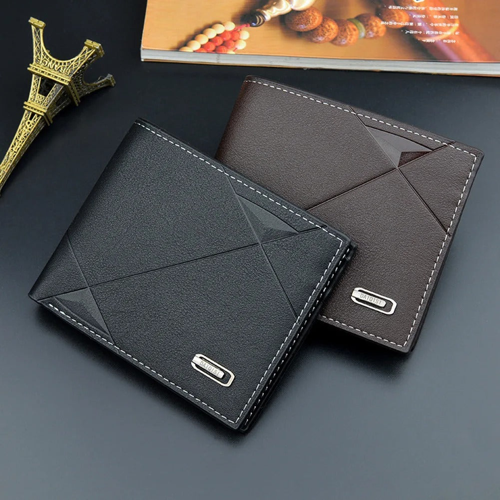 Men Short Bifold Faux Leather Masculina Billetera Credit ID Card Holder Wallet