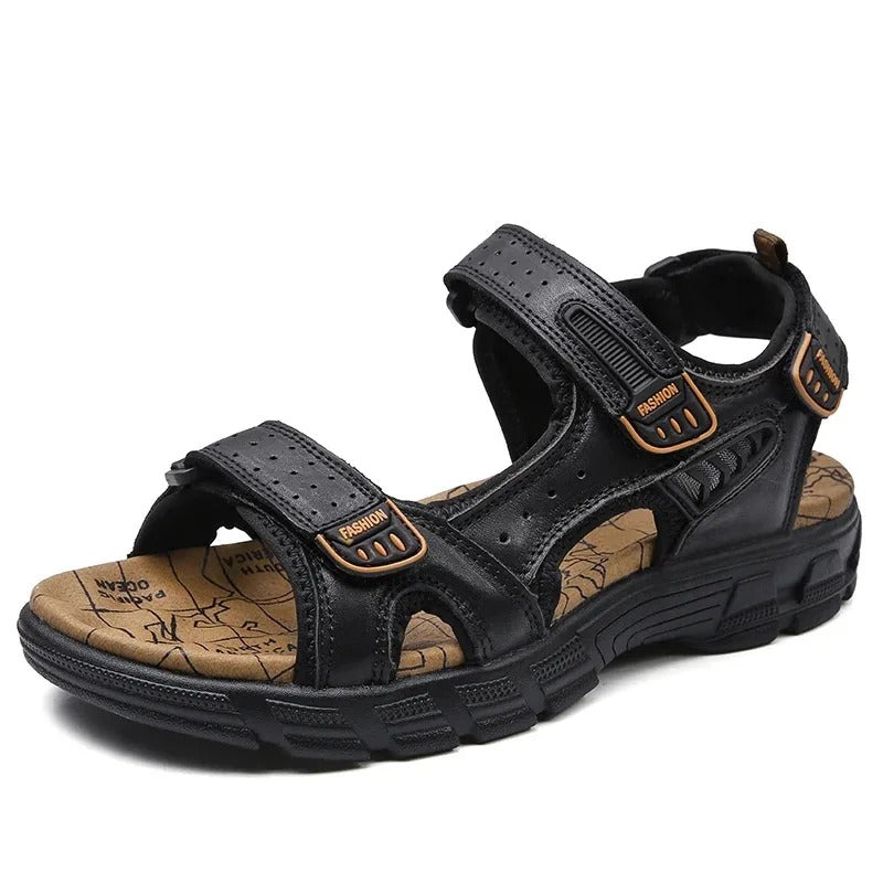 2024 New Genuine Leather Men's Sandals Summer Outdoor Non-slip