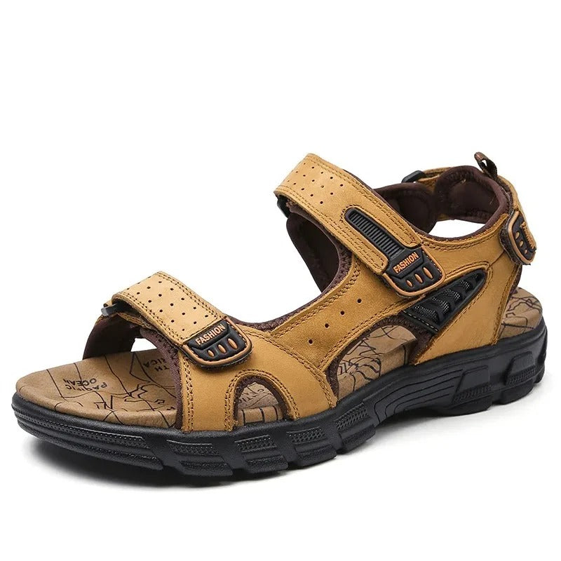 2024 New Genuine Leather Men's Sandals Summer Outdoor Non-slip