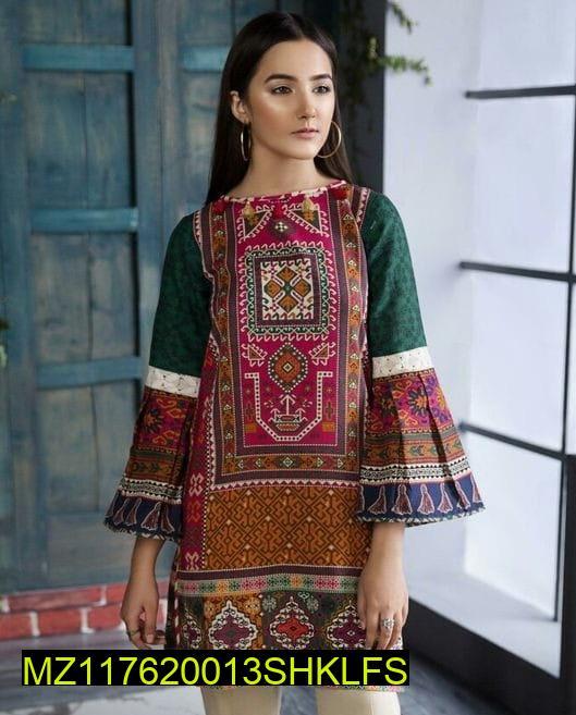 1 Ps Swiss Lawn Printed Shirt