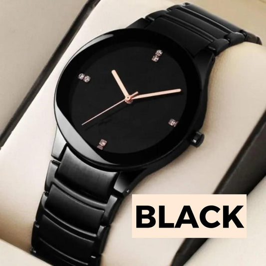 Men,s quartz chain strap watch 1pc water resistant with fold clasp