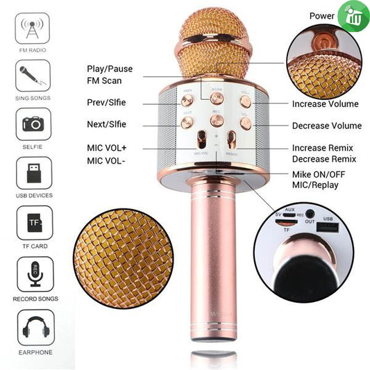 Bluetooth Microphone Karaoke Wireless Microphone (H)