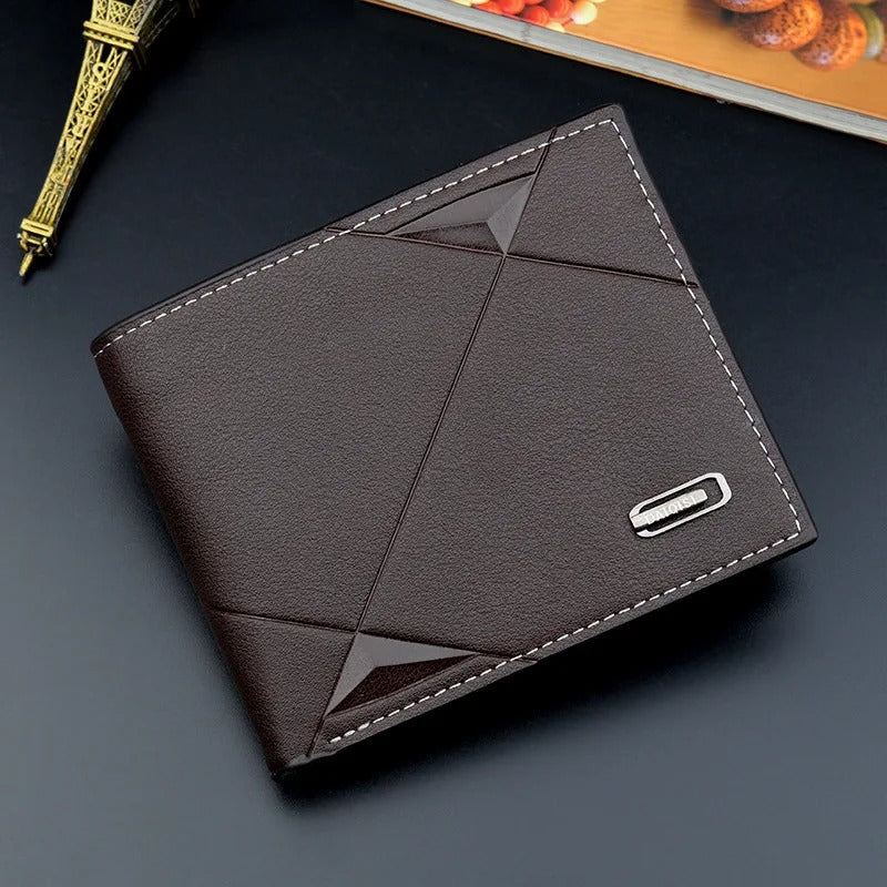 Men Short Bifold Faux Leather Masculina Billetera Credit ID Card Holder Wallet