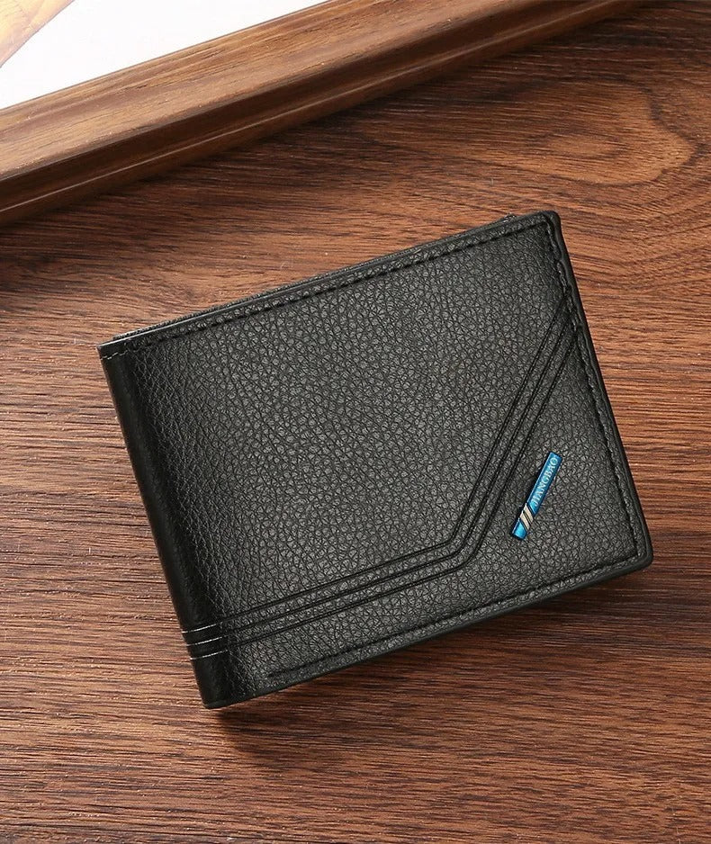 Men Short Bifold Faux Leather Masculina Billetera Credit ID Card Holder Wallet