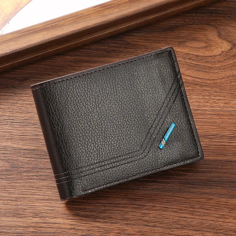 Men Short Bifold Faux Leather Masculina Billetera Credit ID Card Holder Wallet