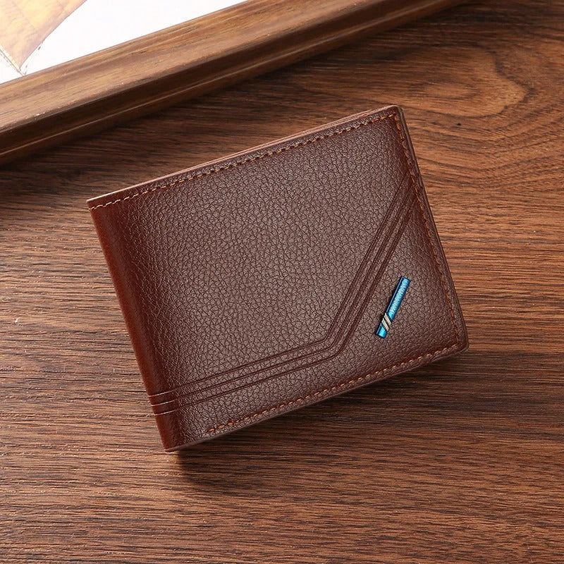 Men Short Bifold Faux Leather Masculina Billetera Credit ID Card Holder Wallet