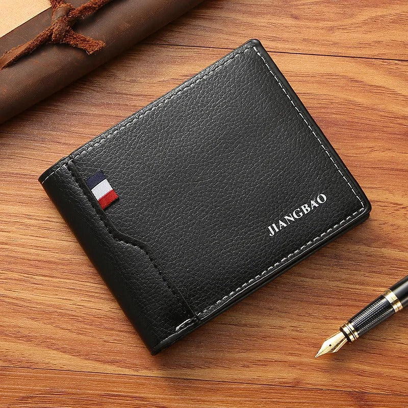 Men Short Bifold Faux Leather Masculina Billetera Credit ID Card Holder Wallet
