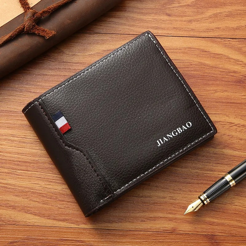Men Short Bifold Faux Leather Masculina Billetera Credit ID Card Holder Wallet