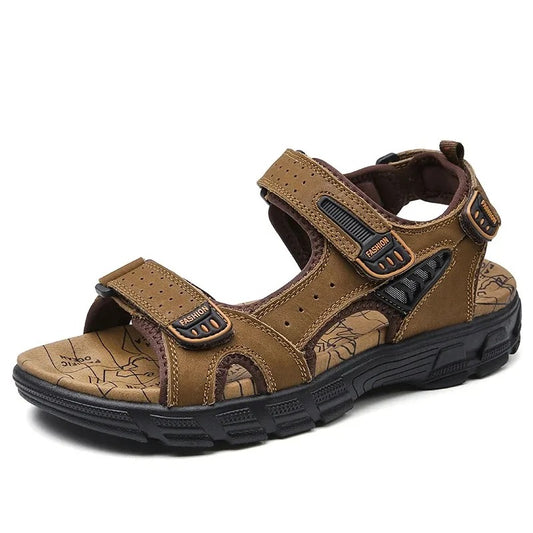 2024 New Genuine Leather Men's Sandals Summer Outdoor Non-slip