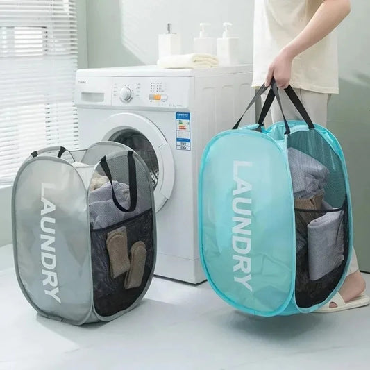 Durable Folding Simple Laundry Basket Large Washable Clothes Toy Storage