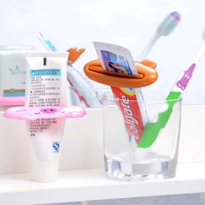 For Home Bathroom Animal Easy Toothpaste Dispenser Plastic