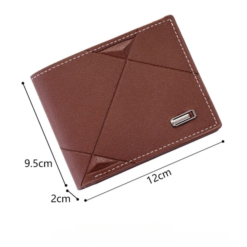 Men Short Bifold Faux Leather Masculina Billetera Credit ID Card Holder Wallet
