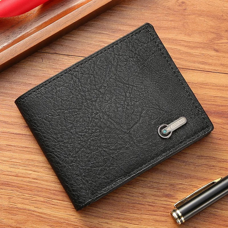 Men Short Bifold Faux Leather Masculina Billetera Credit ID Card Holder Wallet