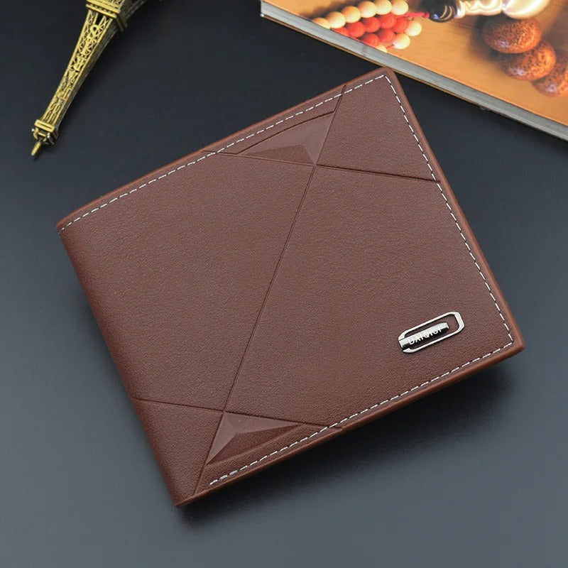 Men Short Bifold Faux Leather Masculina Billetera Credit ID Card Holder Wallet