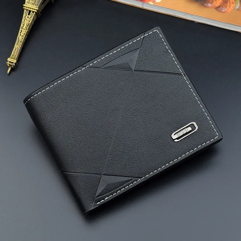 Men Short Bifold Faux Leather Masculina Billetera Credit ID Card Holder Wallet